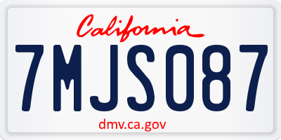 CA license plate 7MJS087