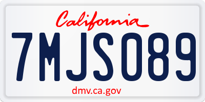 CA license plate 7MJS089