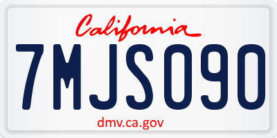 CA license plate 7MJS090