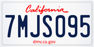 CA license plate 7MJS095