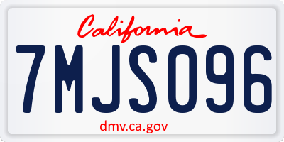 CA license plate 7MJS096