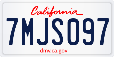 CA license plate 7MJS097