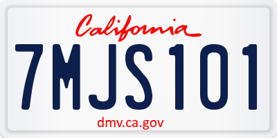 CA license plate 7MJS101