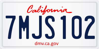 CA license plate 7MJS102