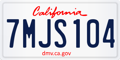 CA license plate 7MJS104