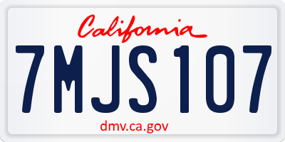 CA license plate 7MJS107