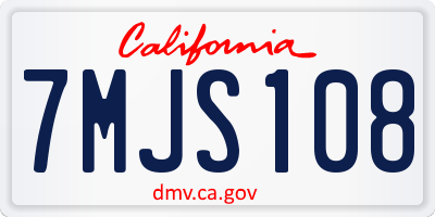 CA license plate 7MJS108
