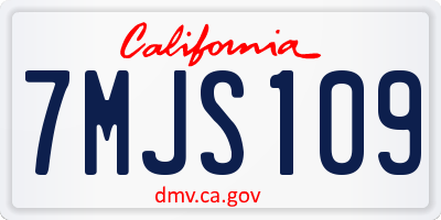 CA license plate 7MJS109