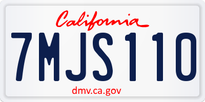 CA license plate 7MJS110