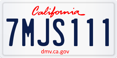 CA license plate 7MJS111