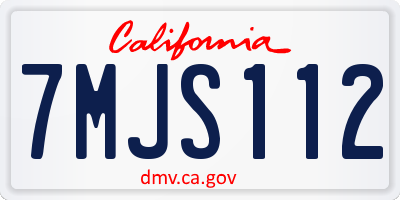 CA license plate 7MJS112