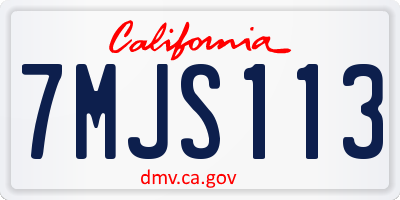 CA license plate 7MJS113