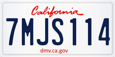 CA license plate 7MJS114
