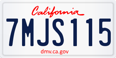 CA license plate 7MJS115