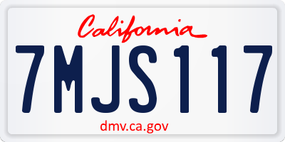 CA license plate 7MJS117