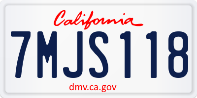 CA license plate 7MJS118