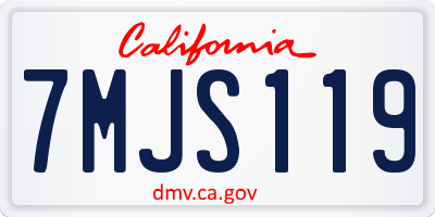 CA license plate 7MJS119