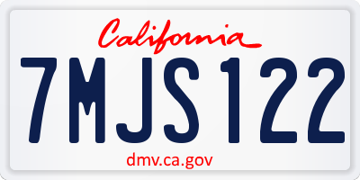 CA license plate 7MJS122