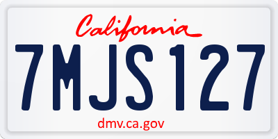 CA license plate 7MJS127