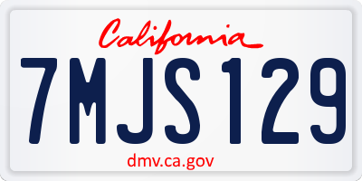 CA license plate 7MJS129