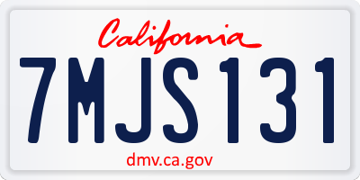 CA license plate 7MJS131