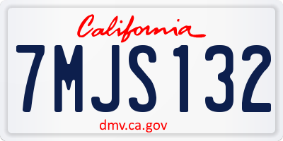 CA license plate 7MJS132