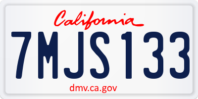 CA license plate 7MJS133