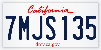 CA license plate 7MJS135