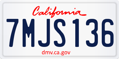 CA license plate 7MJS136