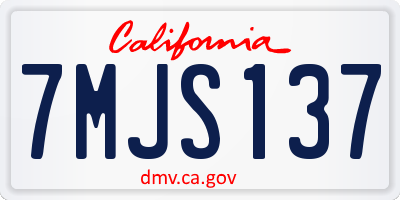 CA license plate 7MJS137