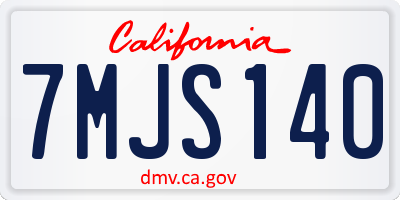 CA license plate 7MJS140