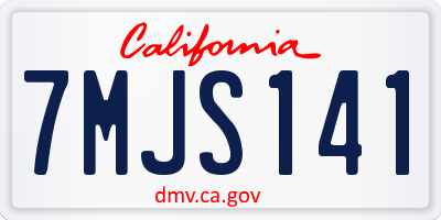 CA license plate 7MJS141