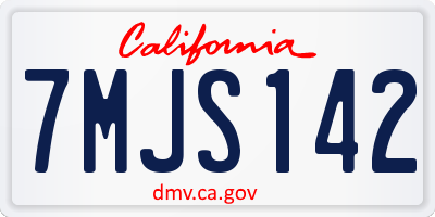 CA license plate 7MJS142