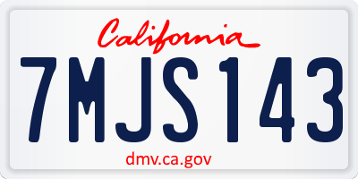 CA license plate 7MJS143