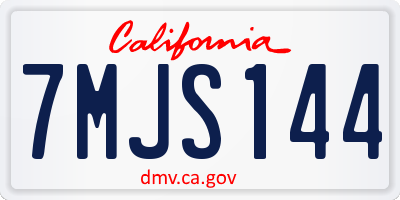 CA license plate 7MJS144