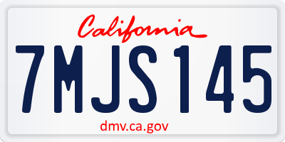 CA license plate 7MJS145