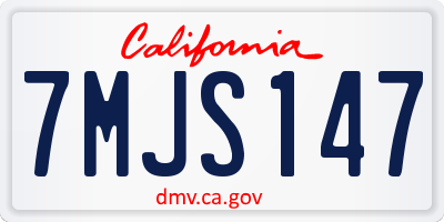 CA license plate 7MJS147