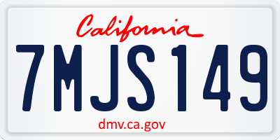 CA license plate 7MJS149