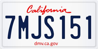 CA license plate 7MJS151