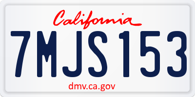 CA license plate 7MJS153