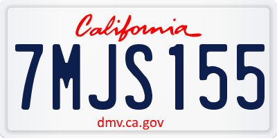 CA license plate 7MJS155