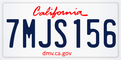 CA license plate 7MJS156
