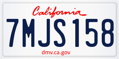 CA license plate 7MJS158