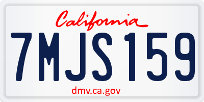 CA license plate 7MJS159