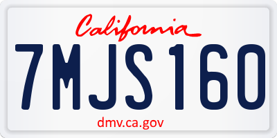 CA license plate 7MJS160