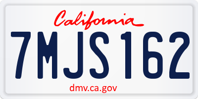 CA license plate 7MJS162
