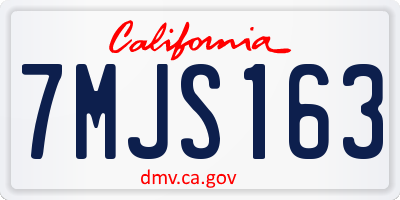 CA license plate 7MJS163