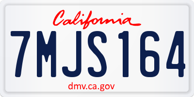 CA license plate 7MJS164