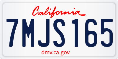 CA license plate 7MJS165