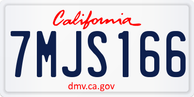 CA license plate 7MJS166